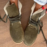 Lace-Up Suede And Fleece Warm Winter Desert Boots