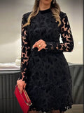 Black Elegant Lace Hollow Dress