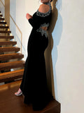 Black Sparkling Hollow Rhinestone Dress