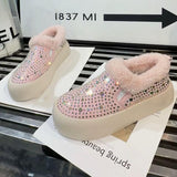 Full Diamond Fashion Plus Velvet Winter Shoes