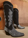 Women's Rhinestone Embellished Knee-high Boots