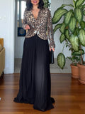 Sequined Leopard Print Special Design Jumpsuit