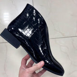 Chic Patchwork Leather Ankle Boots