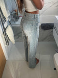 Women's Wide Leg Diamond Shimmer Jeans