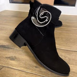 Super Cute Suede Flower Boots