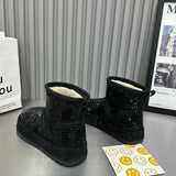 Rhinestone Super Shiny Thick Sole Anti-Slip Winter Boots