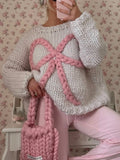 The Cutest Bow Chunky Knit Sweater