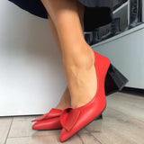 Women's Thick Heel Genuine Leather Shoes