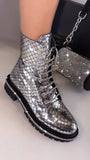 Metallic Silver Shiny Boots