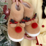 Christmas Elk Cotton Shoes Cute Snow Boots