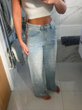 Women's Wide Leg Diamond Shimmer Jeans