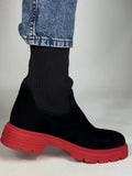 Women's Contrast Knitted Stretch Boots