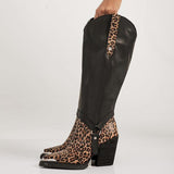 Women's Leopard Removable Leather Boots