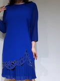 Women's Hollow Rhinestone Pleated Dress