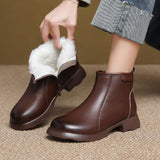 Cowhide Non-Slip Retro Comfortable Ankle Boots