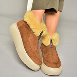 Thick-Soled Suede Plus Fleece Winter Boots