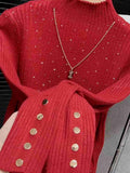 Glittery Starry Cufflinks Necklace Sweater