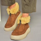 Thick-Soled Suede Plus Fleece Winter Boots