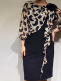 Women's Leopard Print 3D Flower Dress