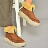 Thick-Soled Suede Plus Fleece Winter Boots