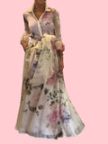 Premium Organza Printed Maxi Dress