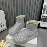 Rhinestone Super Shiny Thick Sole Anti-Slip Winter Boots