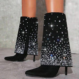 Women's Rhinestone Star Suede Boots