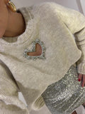 Front Stone Heart Detailed Knitwear Sweater