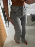 Women's Wide Leg Diamond Shimmer Jeans