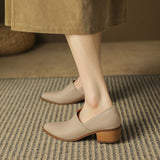 Simple solid color comfortable low heels