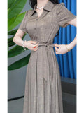 Women's Shirt Collar Luxury Loose A-Line Dress