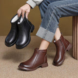 Cowhide Non-Slip Retro Comfortable Ankle Boots