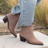 Pointed Toe Block Heel Vintage Western Boots