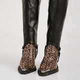 Women's Leopard Removable Leather Boots