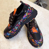 Women's Smiley Leather Printed Sneakers