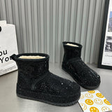 Rhinestone Super Shiny Thick Sole Anti-Slip Winter Boots