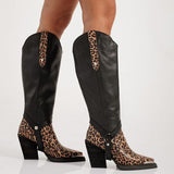 Women's Leopard Removable Leather Boots