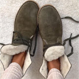 Lace-Up Suede And Fleece Warm Winter Desert Boots