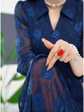 Women's Long Sleeve Elegant Luxury Floral Dress