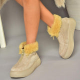 Thick-Soled Suede Plus Fleece Winter Boots