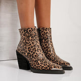 Women's Leopard Removable Leather Boots