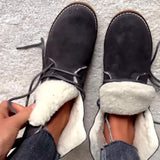 Lace-Up Suede And Fleece Warm Winter Desert Boots