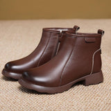 Cowhide Non-Slip Retro Comfortable Ankle Boots