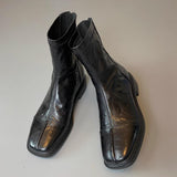 Vintage Genuine Leather Soft Sole Thick Heel Ankle Boots