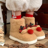 Christmas Elk Cotton Shoes Cute Snow Boots