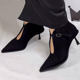 Suede Pointed Toe High Heels