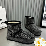 Rhinestone Super Shiny Thick Sole Anti-Slip Winter Boots