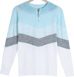 Blue Skies Chevron Zipper Sweater