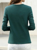 Forest Green Round Neck Long Sleeve Top