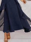 Blue Short Sleeve Solid Color Ruched V Neck Casual dress